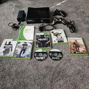 Xbox 360 Console with Controllers and Call of Duty Games